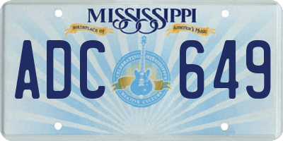 MS license plate ADC649