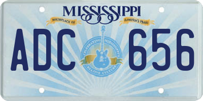 MS license plate ADC656