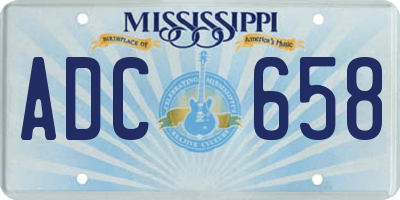 MS license plate ADC658