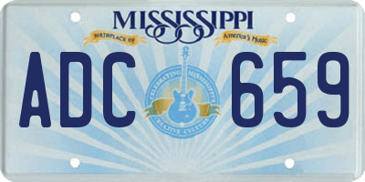 MS license plate ADC659