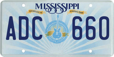 MS license plate ADC660