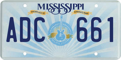 MS license plate ADC661