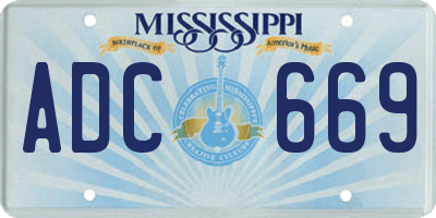 MS license plate ADC669