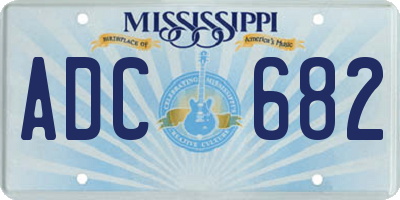 MS license plate ADC682