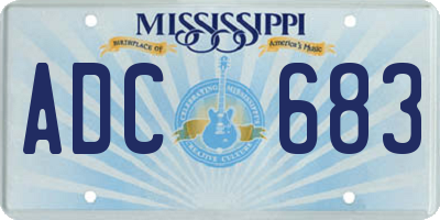 MS license plate ADC683