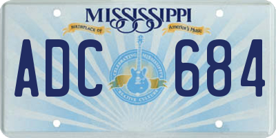 MS license plate ADC684
