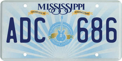 MS license plate ADC686