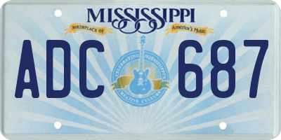 MS license plate ADC687