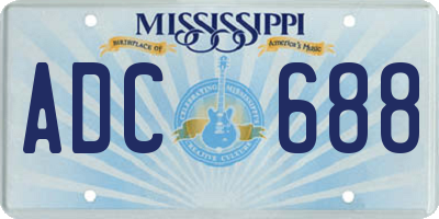 MS license plate ADC688