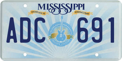 MS license plate ADC691