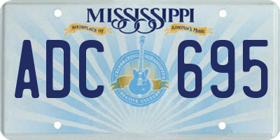 MS license plate ADC695