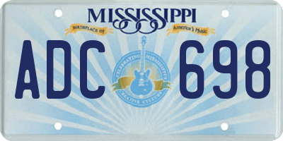 MS license plate ADC698