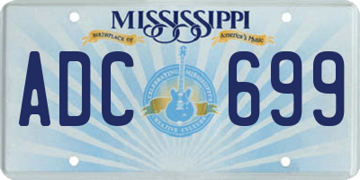 MS license plate ADC699