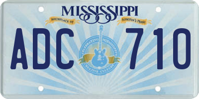 MS license plate ADC710
