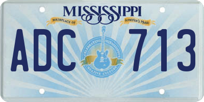 MS license plate ADC713