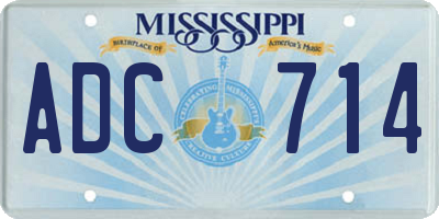 MS license plate ADC714