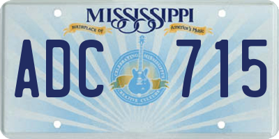 MS license plate ADC715
