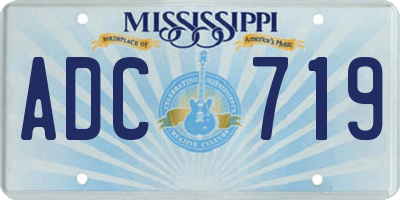 MS license plate ADC719