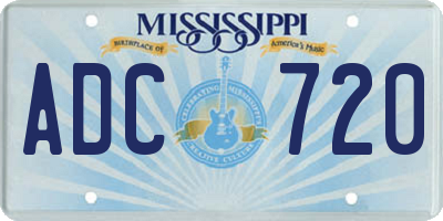 MS license plate ADC720
