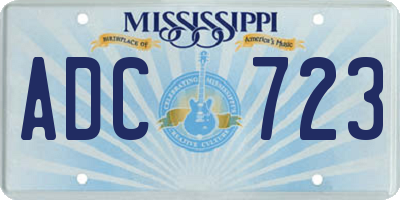 MS license plate ADC723