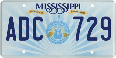 MS license plate ADC729