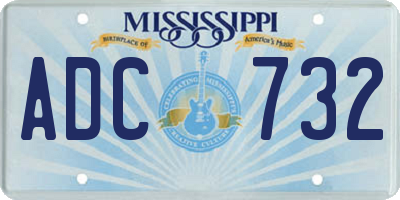 MS license plate ADC732