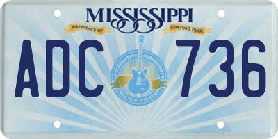 MS license plate ADC736