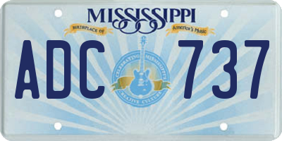 MS license plate ADC737
