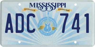 MS license plate ADC741