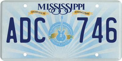 MS license plate ADC746