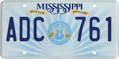 MS license plate ADC761