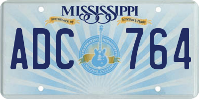 MS license plate ADC764