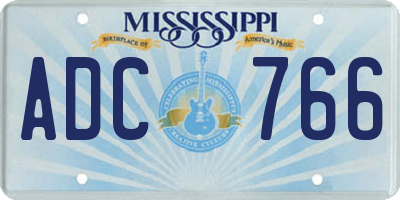 MS license plate ADC766
