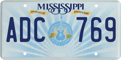 MS license plate ADC769