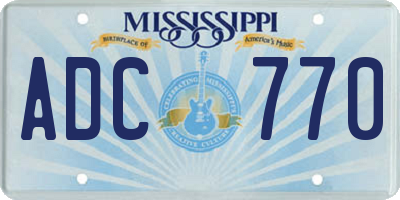 MS license plate ADC770