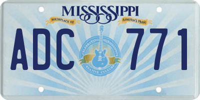 MS license plate ADC771