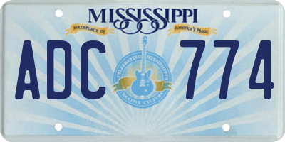 MS license plate ADC774