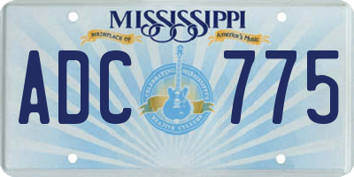 MS license plate ADC775