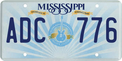 MS license plate ADC776