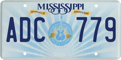 MS license plate ADC779