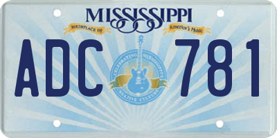 MS license plate ADC781