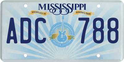 MS license plate ADC788