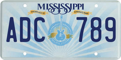 MS license plate ADC789