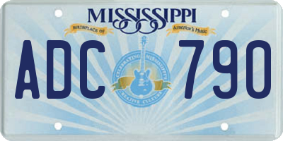 MS license plate ADC790