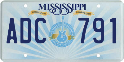 MS license plate ADC791