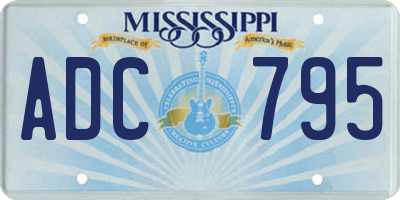 MS license plate ADC795