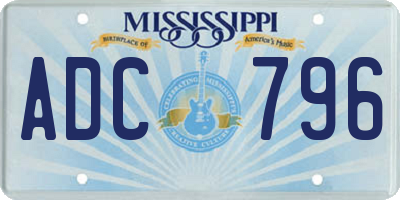 MS license plate ADC796
