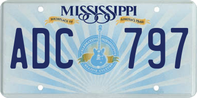 MS license plate ADC797