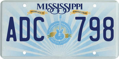 MS license plate ADC798
