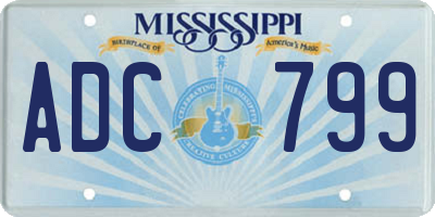 MS license plate ADC799